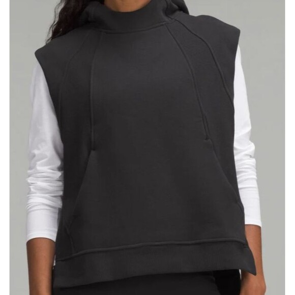 Lululemon Scuba Sleeveless Hoodie Pullover Black Women’s Size M/L Relax Oversize - Picture 5 of 5